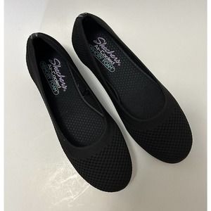 Skechers Women's Cleo Sport Vegan What A Move Flat Slip On Black 158198 Size 7.5